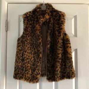 J. Crew faux leopard vest - small